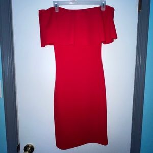 Off the Shoulder Red Cocktail Dress